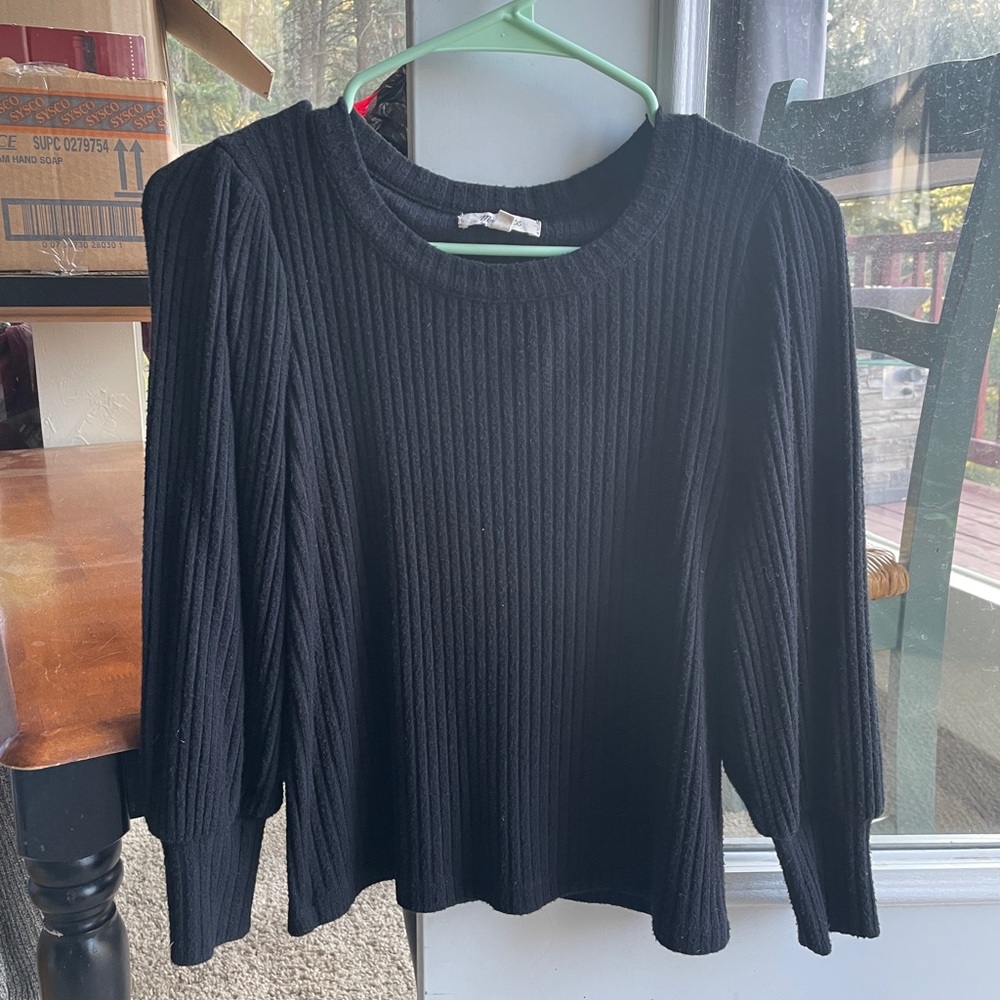 Madewell poof sleeve accent top
